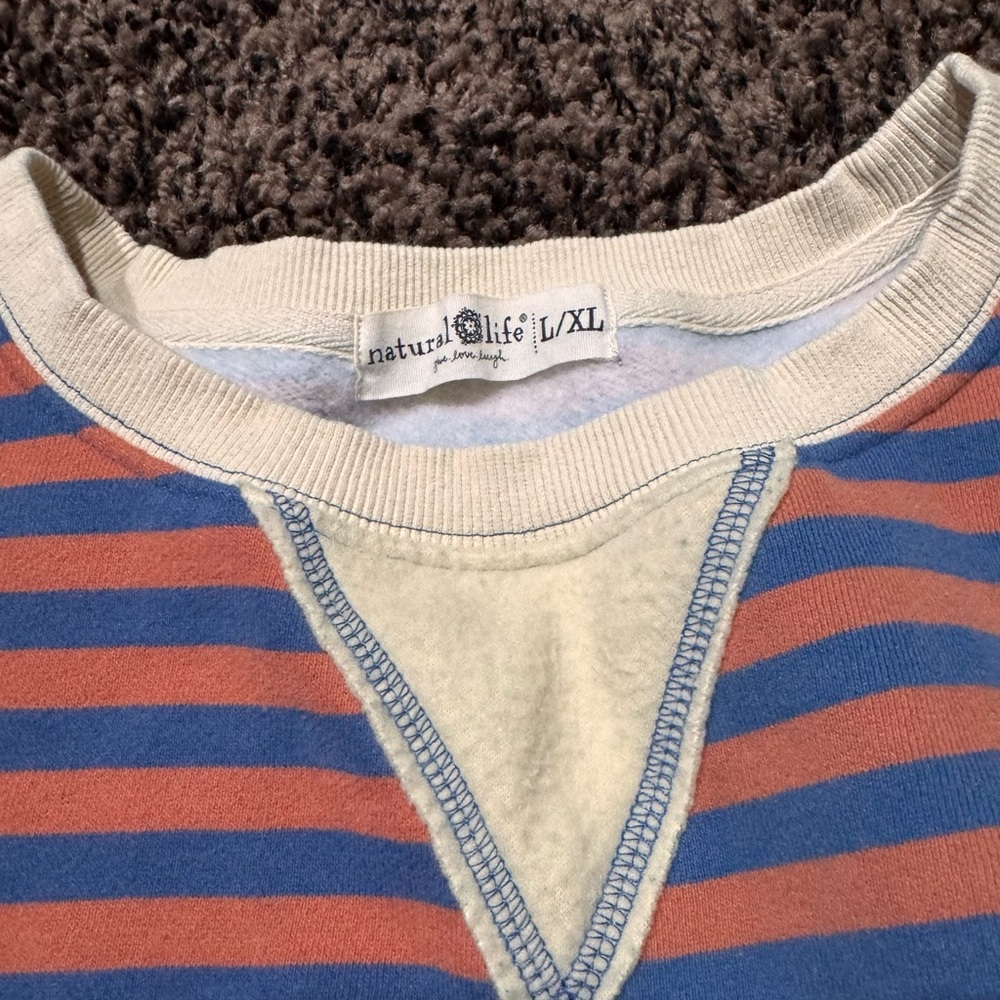 Natural life size large/xl striped sweatshirt - Picture 2 of 3